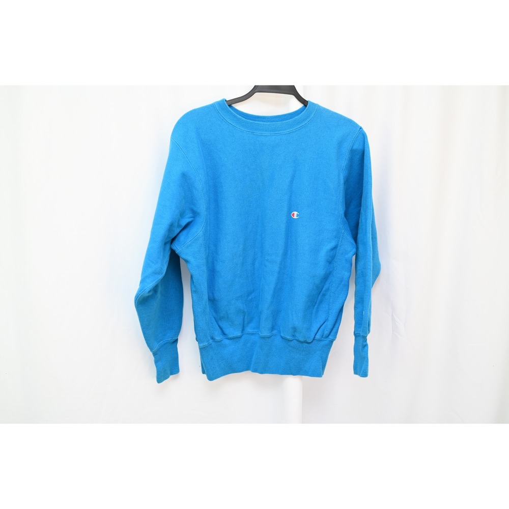 Vintage 90s Champion Reverse Weave Blue Sweatshirt Medium Made in USA Cotton
